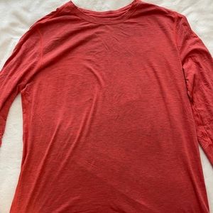 Lululemon men’s long sleeve t shirt large orange